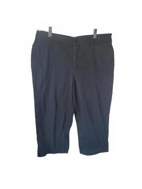 Croft & Barrow Navy Blue Capri Pants Classic Fit Size 14 Stretch